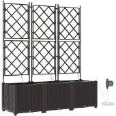 vidaXL Plantenbak 3 st Bruin 120 x 40 x 142 cm PP