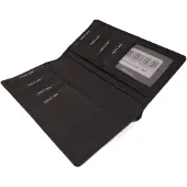 Oi zwarte leren creditcardhouder voor veel pasjes / pasjes mapje groot, hoog, smal model / smalle portefeuille voor veel kaartjes / RFID safe / zwart leer / 589
