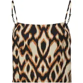 Comma Top lichtbeige / karamel / zwart