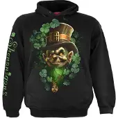 Spiral Trui met capuchon - Shenanigans - Hoodie - S tot L - voor Mannen - zwart - Maat L