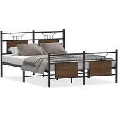vidaXL Bedframe zonder matras bewerkt hout bruin eikenkleur 150x200 cm