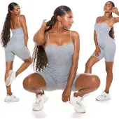 Koucla playsuit dames lente/zomer playsuit grijs maat S