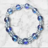 Fashion Jewelry Armband met glaskraal blauw.