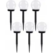 Gardlov 23562 Tuinlamp op zonne-energie, bolvormig, 9 cm, IP44, 6 stuks