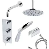 Mueller Round inbouw regendouche 3-wegs met ronde handdouche en plafondarm 15cm chroom