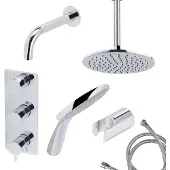 Mueller Round inbouw regendouche 3-wegs met ronde handdouche en plafondarm 30cm chroom