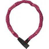 ABUS Kettingslot Catena 6806K – Lichtgewicht fietsslot van gehard staal met een modieuze textielomsluiting – Vierkante ketting met beveiligingsniveau 6 – 85 cm – Rood met hartmotief