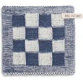 Knit Factory pannenlap 23 x 23 cm katoen acryl ecru Jeans
