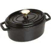 Staub La Cocotte ovale pan gietijzer 1 L Zwart