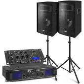 Complete DJ Bluetooth geluidsinstallatie 700W met standaards