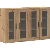 vidaXL Wandgemonteerde Kasten 2 st Artisan eiken en zwart Bewerkt hout