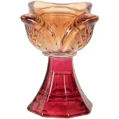 Clayre & Eef Waxinelichthouder Ø 7x10 cm Oranje Glas