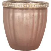 Clayre & Eef Waxinelichthouder Ø 9x6 cm Roze Glas