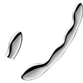 Satisfyer Cosmic Crest 2 - metalen dildo - gebogen golfvorm - zilver