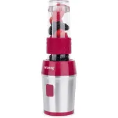 H.Koenig Mini Smoothie Maker, elektrische blender, draagbaar, 570 ml, model SMOO10, BPA-vrij, 300W, smoothie mixer met 2 draagbare flessen, roze