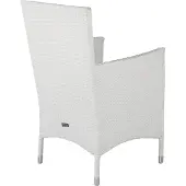 Ebuy24 2 x Malin tuinstoel met armleuningen incl. kussen, stapelbaar wit.
