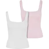 Urban Classics Top lichtroze / wit
