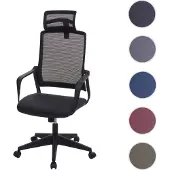 Mendler Kantoel HWC-J52, draaistoel, bureaustoel, ergonomische hoofdboscherm, kunstleer zwart