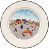 Villeroy & Boch 6x Villeroy & Boch Ontbijtbord Kippenboerderij Ontwerp Naif, Bord, Veelkleurig