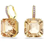 Swarovski Oorbellen 'Millenia' karamel / goud / lavendel
