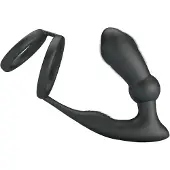 Vuxen - Emoni - Cock Ring met Butt Plug - Zwart