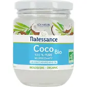 Natessance Biologische Kokosolie 100% Puur Koudgeperst 200 ml Olie