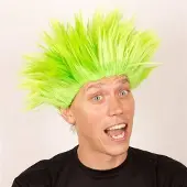 Faram Pruik Electric shock groen
