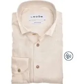 Ledub viscose overhemd effen beige normale fit