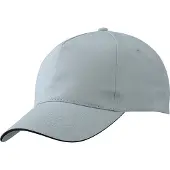 Myrtle beach Volwassenen Unisex 5 Panel Promo Sandwich Cap (Lichtgrijs/zwart)