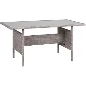 Beliani VITERBO - Tuintafel - Lichtgrijs - Rotan
