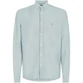 Tommy Hilfiger Overhemd 'Regular Fit Flag Embroidery' pastelgroen