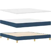 vidaXL Boxspring bed met matras met hoofdeinde Blauw 200 x 180 cm Stof