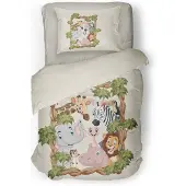 Eleganzzz Kinder Dekbedovertrek Micropercal Jungle Kingdom - multi 140x200/220cm