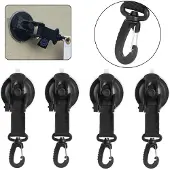 INF 4-pack Campinghaken met zuignappen Black