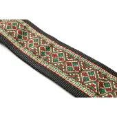 Fame Weave Series Baroque Pattern 2 Red/Green - Gitaarband