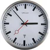 Unilux Station radiogestuurde wandklok metallic grijs