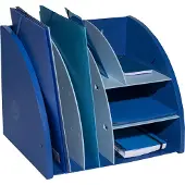 Exacompta The Organiser marineblauw/lichtblauw, 4 vakken (2x A5/2x A6), gerecycled plastic, Blauer Engel, 25 jaar garantie