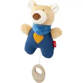 Sigikid mini muziekdoosje beer Yellow donkerblauw