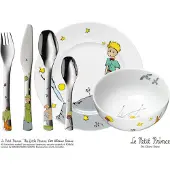 WMF kinderservies - Set 6-delig De Kleine Prins Cromargan 1810 RVS Geborsteld Geschikt vanaf 3 jaar