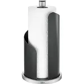 GEFU CURVE Keukenrolhouder 30 cm – Mat Zwart – RVS – Eénhandig Afscheuren
