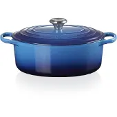 Le Creuset Signature braadpan 21178292202430 Azure 29 cm 4.7L ovaal