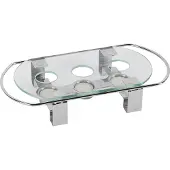 Assheuer + pott Voedselwarmer 3 vlammen glazen plaat 34x18x6cm, Warmhoudplaat, Grijs