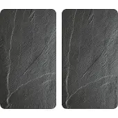 Kesper Multi-Glas Snijplaat, Afdekplaat, set van 2 stuks, Leisteen 50x28,5cm,