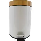 MSV Pedaalemmer 3L - AZA - Prullenbak Badkamer - Hout - Wit