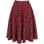 Hell Bunny - Rockabilly Midirok - Irvine Skirt - XS tot 4XL - voor Vrouwen - rood - Maat XS