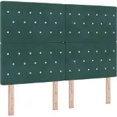 vidaXL LED boxspringbed met matras, donkergroen, 140 x 190 cm, fluweel