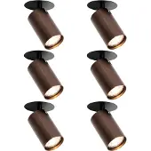 QAZQA Set van 6 moderne inbouwspots donkerbrons GU10 50mm - Chels