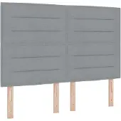 vidaXL LED Box Spring Bed met hoofdeinde Lichtgrijs 140 x 190 cm Stof