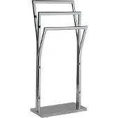 Spirella MSV Handdoeken ophangrek badkamer - zilver chroom metaal - 41 x 87 cm - Handdoekrekken