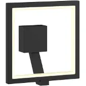 LUCANDE LED-wandlamp buiten Square, zwart, Aluminium, Modern, LED wandlamp buiten